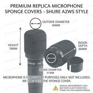교체용 쉘러 SM57 A2WS 마이크 윈드스크린 필터 금속 베이스 마이크용 대형 블랙 스폰지 커버