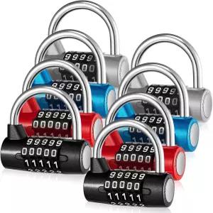 시메야오 8개 조합 잠금 금속 5자리 헤비 듀티 단어 체육관 락커 키리스 리셋 가능 안전 자물쇠 공구함