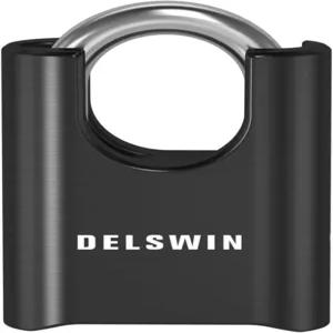 DELSWIN 4자리 콤비네이션 락 야외 자물쇠 강화 스틸 섀클이 있는 헤비 듀티 락커 체육관 방수 콤보 해스프