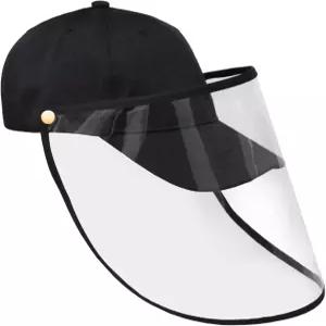 보호 캡블랙 페이스 쉴드 및 조절 가능한 패션 마스크 100 면과 플라스틱으로 만든 여성용 바이저 프로텍터