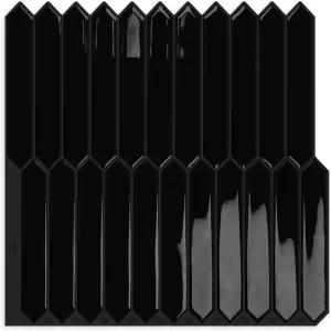 블랙 롱 헥사곤 타일 필 앤 스틱 백스플래시 주방 욕실 벽난로 RV12 ×12 용 10매의 자가 접착 벽