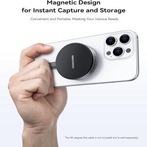 DOCKCASE 마그네틱 M.2 NVMe SSD 케이스 (냉각 팬 포함) 10Gbps USB 3.2 Type-C 3초 PLP 데이터 보호 2242/