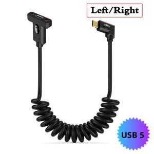 스프링 텔레스코픽 USB5 타입-C 남성-여성 이어 스크류 고정 패널 연장 케이블 16K60Hz 라이트닝 다기능 24