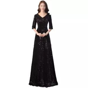 이브닝 연주복 블랙 셀프 시상식 웨딩 드레스