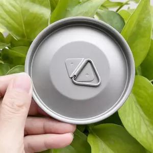 티타늄 물컵 뚜껑 등산용 배낭 스테인리스 캠핑용 뚜겅