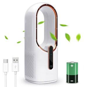 시스멜 책상 선풍기 작고 개인용 터치 냉각 작동식 휴대용 사무실용 조용한 선풍기 컨트롤 8인치 칼날 11 침실 테이블 배터리 데스크탑 속도 없는 충전식 USB