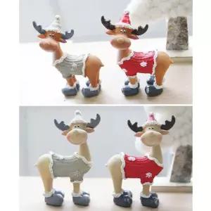 [하프클럽/셀러허브]크리스마스 미니어처 루돌프 세트 장식 소품 2P