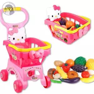 헬로키티 바구니 쇼핑카트 과일놀이 마트놀이 완구