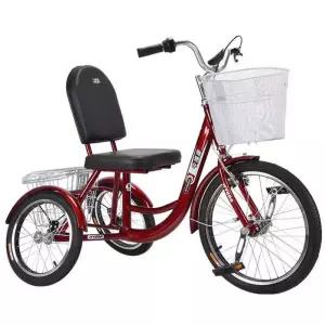등받이 세발자전거 바구니 짐칸 성인용 3륜 자전거 카