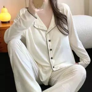 포뇨2 여자 가을 봄 포함 솔리드 파자마 세트패드 대방 OPH3