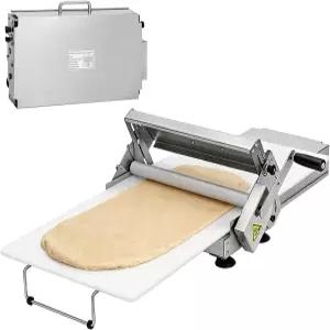 15.5인치 접이식 도우 시터 수동 머신 두께 조절 가능한 스테인리스 스틸 빵과 페이스트리에 적합 2장의