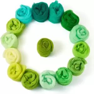 스프라이트웰리 75G 바늘 펠팅 울 그린 로빙용 다색 소프트 방적 벌크 DIY 공예 손 용품