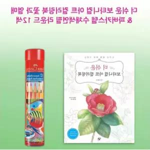 위라이즈 수채색연필 라운드 12색+꽃과 열매 컬러링북 노인컬러링북 노인색칠공부