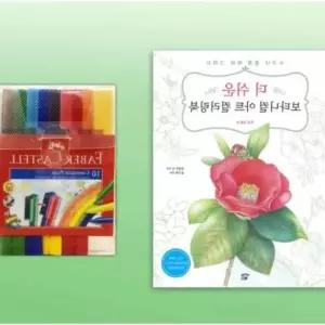위라이즈 커넥터펜 10색+꽃과열매 컬러링북 잘지워지는펜 노인컬러링북 치매예방색칠공부 성인색칠공부