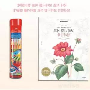 위라이즈 수채색연필 라운드 12색+플라워편 컬러링북 어르신컬러링북 노인색칠공부