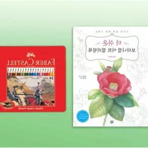 위라이즈 일반색연필 틴 24색+꽃과 열매 컬러링북 성인색칠공부 시니어색칠공부 컬러링색연필 노인취미