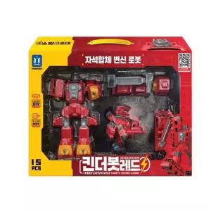 자석 합체 변신 로봇 장난감 킨더봇레드 소방 구조대/모형/어린이집/미니카/구급차/소방차/119/놀이/키즈