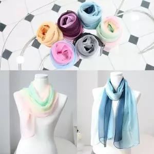 그라데이션 쉬폰 롱 스카프 머플러 목도리 간절기 여