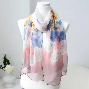 [골드스마일]로맨틱로즈 쉬폰 롱 스카프 머플러 목도리 간절기 여