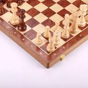 고급 체스세트 대회전용 체스판 서랍형 보드 왕높이 나뭇결