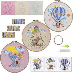 에버리 레벨 3 핸드 자수 키트 크로스 스티치가 아닌 고급 세트 팩 바늘 실타래 나무 후프 DIY 지침서