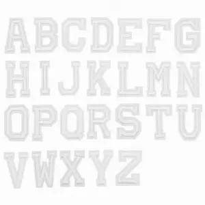 알파벳의류패치 흰색 와펜 자수 스티커 옷 수선 리폼 소품 1개 사계절 알파벳의류패치