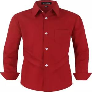 스프링앤게이지 보이즈 긴팔 스트레치 주름 프리 드레스 셔츠 정장 교복 버튼 다운