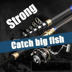 최고의 텔레스코픽 휴대용 회전식 낚싯대 2.4M 4.5M 여행용 바다 낚시 잉어