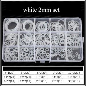 1박스 실리콘 O 링 씰링 가스켓 흰색 방수 와셔 내유성 고온 오링 모듬 세트