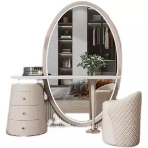 공주풍화장대 조명거울형 수납화장대 핑크 화이트 큰화장대 인테리어