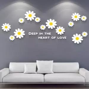 감성 플라워 데이지 대형 인테리어 아크릴 벽스티커 꽃장식 데이지조화 소품 선물용 고급