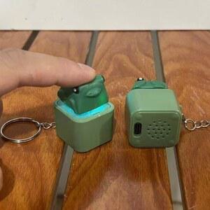 개구리 오리 키체인 충전식 키보드 클릭 소리 키링 LED 라이트 스트레스 해소용