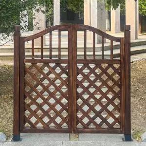 탄화 셀프시공 전원주택 게이트 목재 아치형 야외 펜스 울타리문