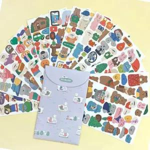 마이 대용량 모조지 스티커 편지 데코 12종 버디mno215