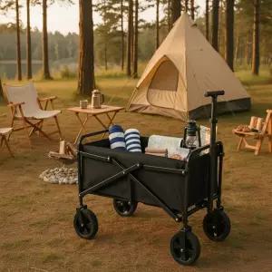 광폭 타이어 바퀴큰 웨건 캠핑 낚시 폴딩 카트 수레 트롤리 피크닉 낚시용 대형 손수레
