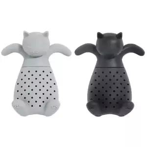 2P 실리콘 티스트레이너 티인퓨저 차 제품 망 거름망 고양이