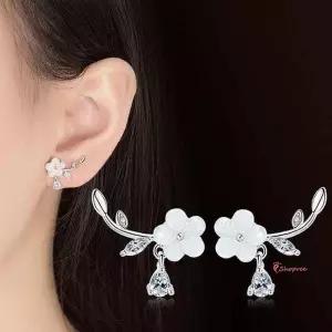 보석 지르코니아 귀걸이 봄 자개 귀고리 매화 봄지르코니아uvw209