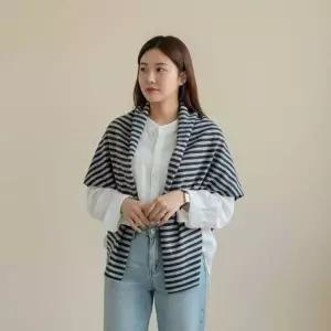 겨울 스트라이프 니트 숄 목도리 연말 크리스마스 선물용