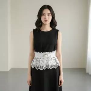 레이스 코르셋 벨트 여성 허리라인 레이어드 포인트 허리띠