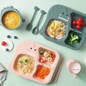 유아 어린이 이유식 식기세트 흡착 아기 공룡 박스식 용기 식 선물용 젓가락 판 볼 숟가락 컵mno478
