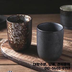 일본식 긴 차 컵 가정용 세라믹 물 한국 커피