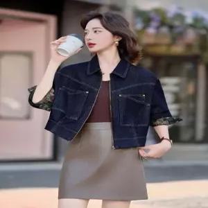 여성용 청 가을 자켓 숏기장 코트 다크한 상의 OP3