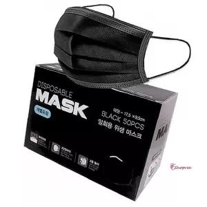 개별포장 일회용 50P 마스크 차단 블랙 3중필터 먼지lmn170