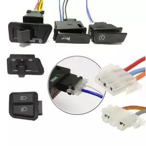 오토바이 경적 라이트 턴 신호 하이 로우 빔 버튼 시작 스위치 + 커넥터 전기 스쿠터 ATV Moped 용