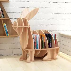 원목 예쁜 토끼 전면 DIY 가구 책장 책꽂이