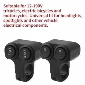오토바이 핸들바 12V 헤드라이트 온/오프 스위치 듀얼 버튼 컨트롤 방수 7/8인치 22mm 플래셔 스피커
