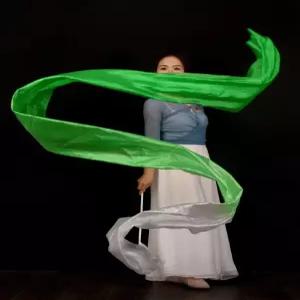 실크 리본 소품 무용 부채 댄스 모조실크 레드 리듬체조 도구 현대무용