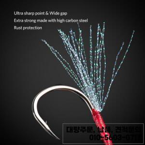 Goture 5 개/몫 탄소강 더블 후크 # 1 2 3 섬세한 깃털 낚시 도구가 있는 4개의 강력한 스푼