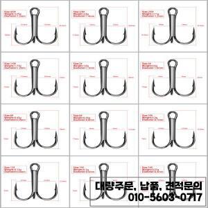 쇼토 50개/박스 고탄소 트레블 훅 초강력 솔리드 사이즈 트리플 바브드 스틸 낚시 루어 지깅 바늘 3/0 # -1