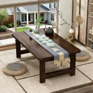 YHGSYXL 일본식 바닥 테이블 대나무 접이식 휴대용 단단한 나무 커피 앉을 수 있는 조립식 간편한 보관